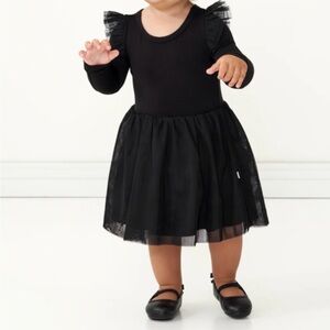 Little Sleepies Black Long Sleeve Flutter Tutu Dress